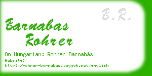 barnabas rohrer business card