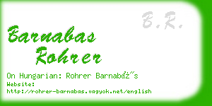 barnabas rohrer business card